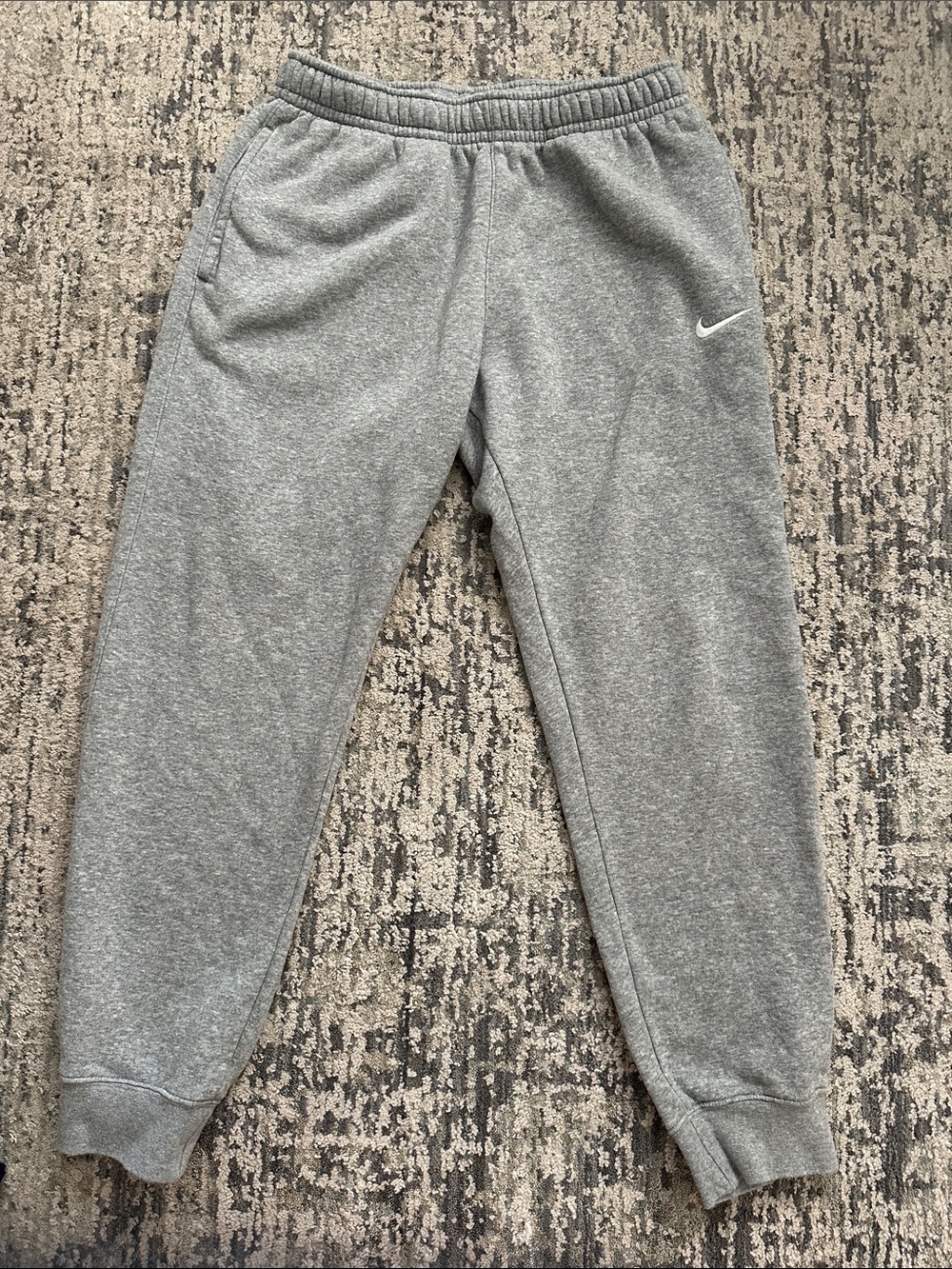 Nike Kids Gray Fleece Joggers with Swoosh